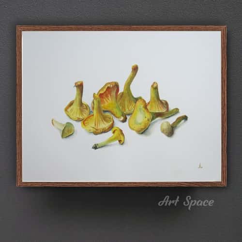 Original watercolor painting "Mushrooms", decoration for office, housewarming gift, hallway decor, still life