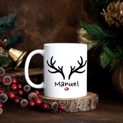personalized christmas mug, secret santa gift for him or her, name christmas mug