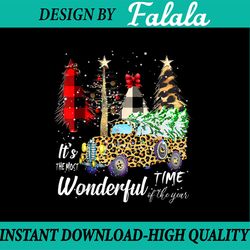 christmas tree it's the most wonderful time of the year png, truck christmas tree plaid leopard, family christmas png, x