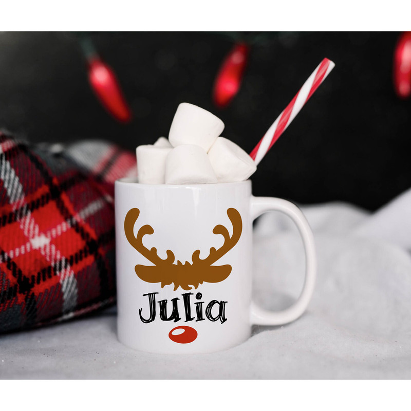 Personalized Christmas Reindeer Mug Reindeer Gifts Cute Reindeer Face Cup Eve Box Filler Idea Best Time of the Year Santa's Helper - 2.jpg
