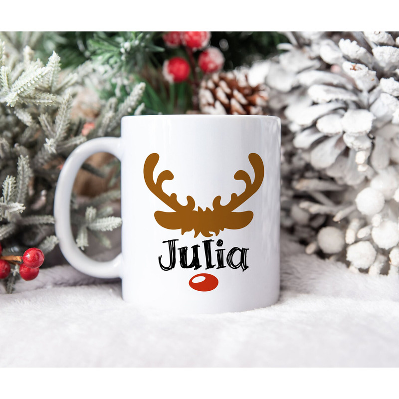 Personalized Christmas Reindeer Mug Reindeer Gifts Cute Reindeer Face Cup Eve Box Filler Idea Best Time of the Year Santa's Helper - 3.jpg