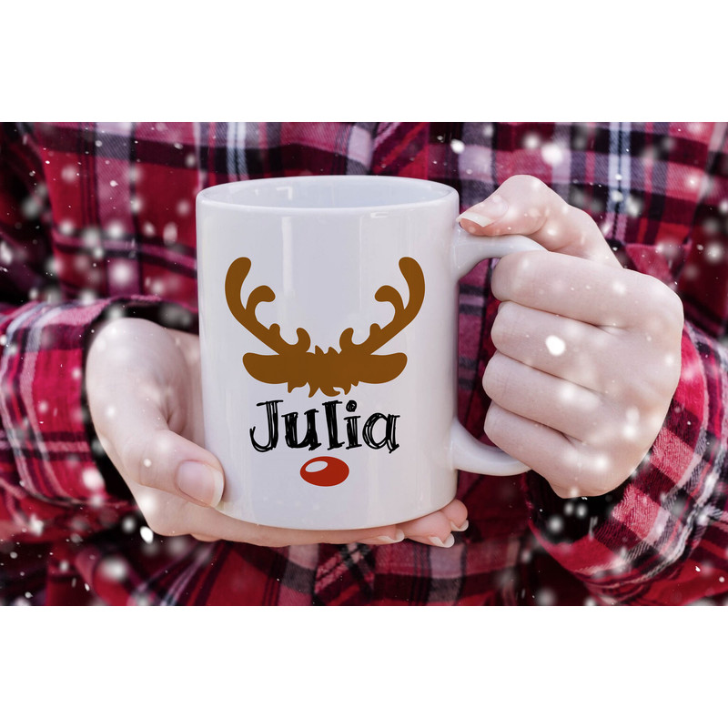 Personalized Christmas Reindeer Mug Reindeer Gifts Cute Reindeer Face Cup Eve Box Filler Idea Best Time of the Year Santa's Helper - 4.jpg
