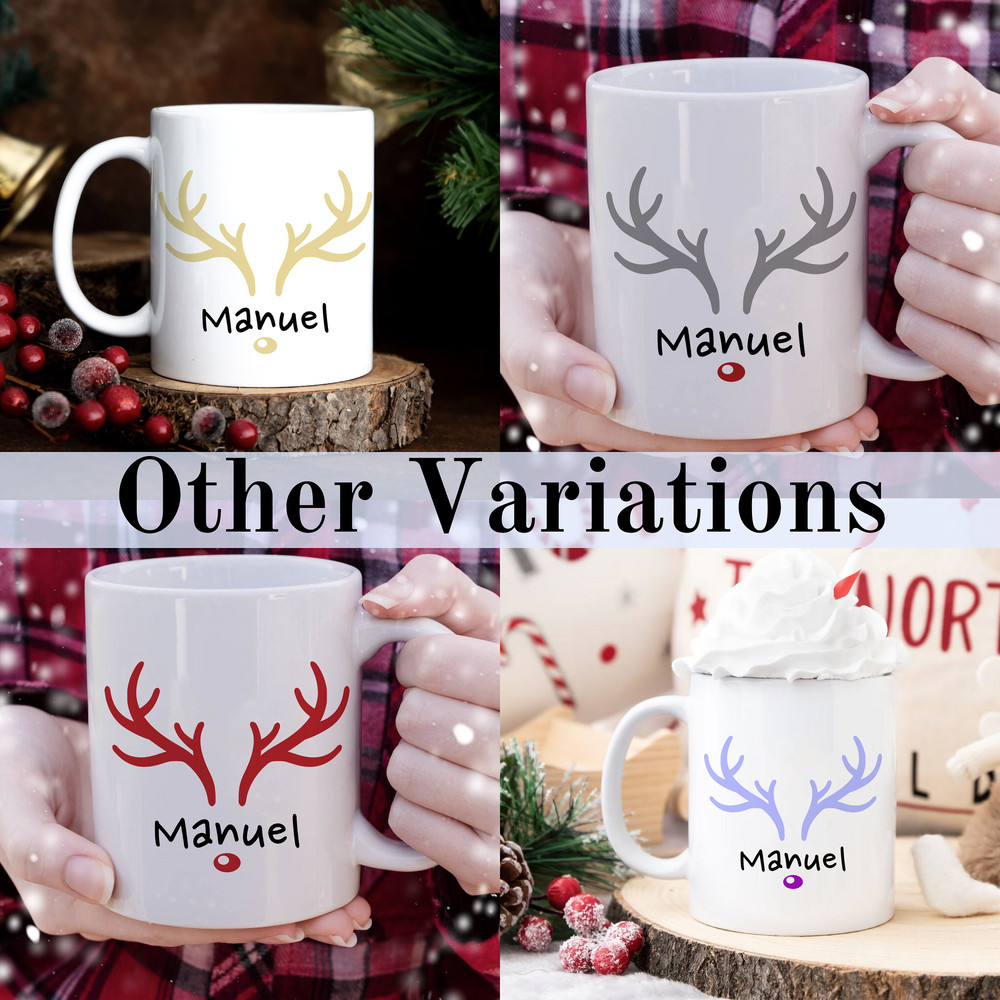 Personalized Reindeer Christmas Mug Family Holiday Mug Customized Christmas Gift Reindeer tradition For Mom, Dad and Kids Antler - 6.jpg