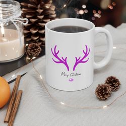 reindeer face mug, reindeer antler mug, santas helper
