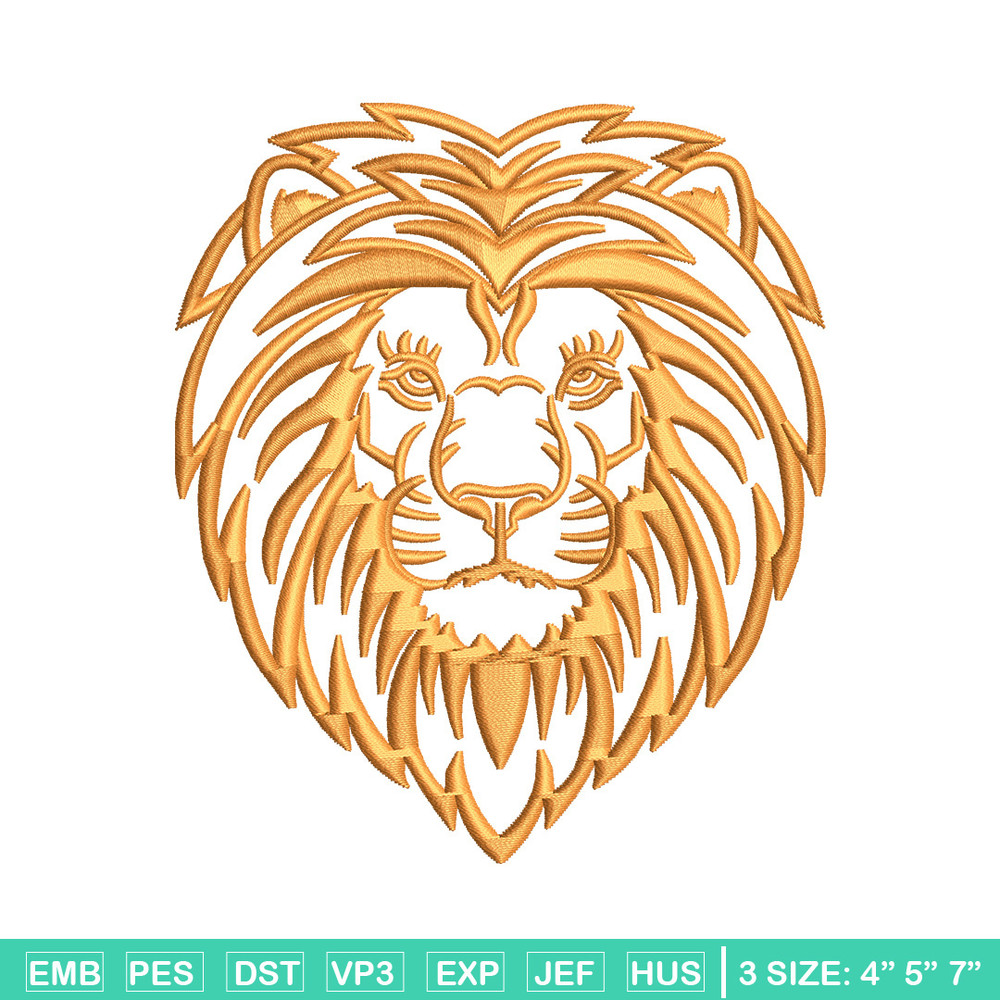 Lion face embroidery design, Lion embroidery, Embroidery file, Embroidery shirt, Emb design, Digital download.jpg