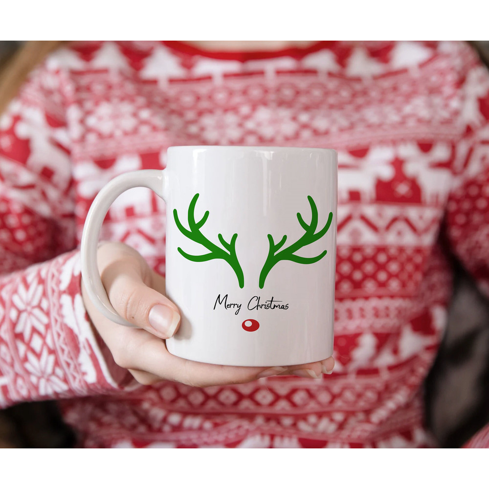 Reindeer Mug for Kids, Hot Cocoa Mug, Christmas Mug, Secret Santa Gift, Reindeer Gifts, Christmas Deer Antler Mug, Cute Designs, Santas Helper - 1.jpg