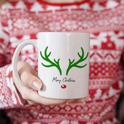 reindeer mug for kids, hot cocoa mug, christmas mug