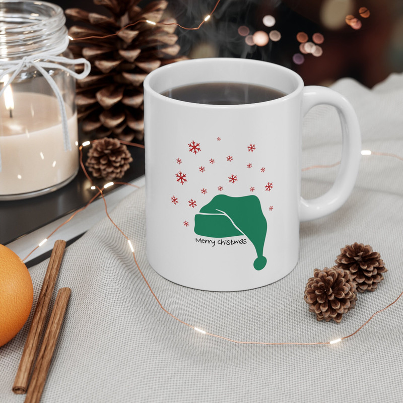 Santa Claus Hat Mug - Christmas Gift, Santas Hat Coffee Mug - Merry Christmas Cup for Coffee Lovers - Cool Xmas Gift Idea -Christmas Elf Hat - 1.jpg