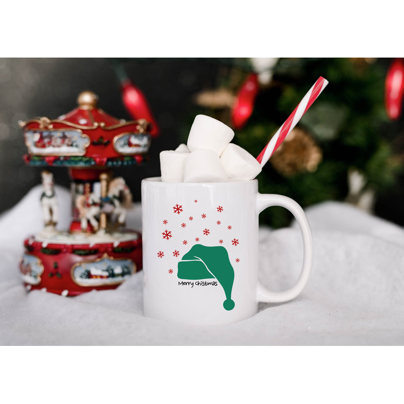 Santa Claus Hat Mug - Christmas Gift, Santas Hat Coffee Mug - Merry Christmas Cup for Coffee Lovers - Cool Xmas Gift Idea -Christmas Elf Hat - 3.jpg