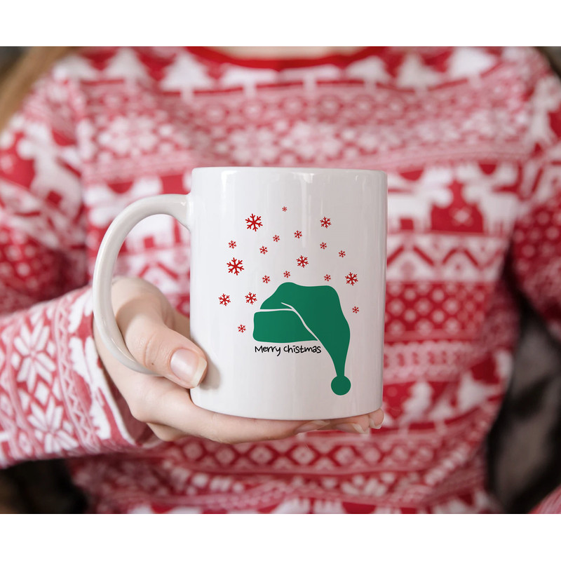Santa Claus Hat Mug - Christmas Gift, Santas Hat Coffee Mug - Merry Christmas Cup for Coffee Lovers - Cool Xmas Gift Idea -Christmas Elf Hat - 5.jpg