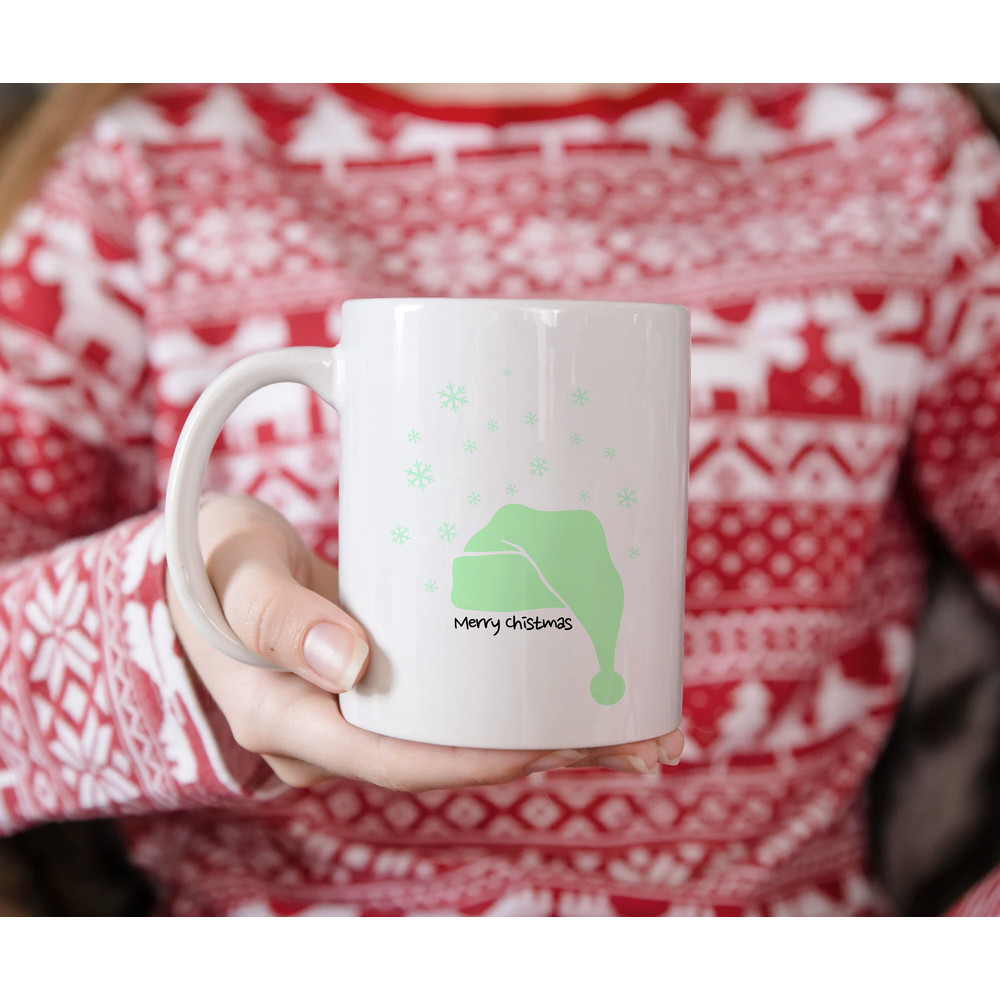 Santa Claus Hat Mug - Coffee Mug - Christmas Gift - Santa Claus, Merry Christmas - Festive Xmas Coffee Cup - Cute Winter Season Present Idea - 5.jpg