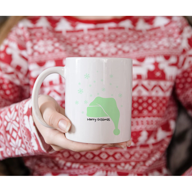 Santa Claus Hat Mug - Coffee Mug - Christmas Gift - Santa Claus, Merry Christmas - Festive Xmas Coffee Cup - Cute Winter Season Present Idea - 5.jpg