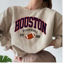 houston football crewneck, texans sweatshirt, vintage houston football crewneck sweatshirt, houston t-shirt