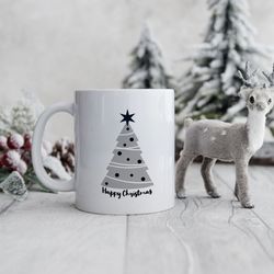 simple christmas tree ceramic mug, christmas tree mug, christmas gifts