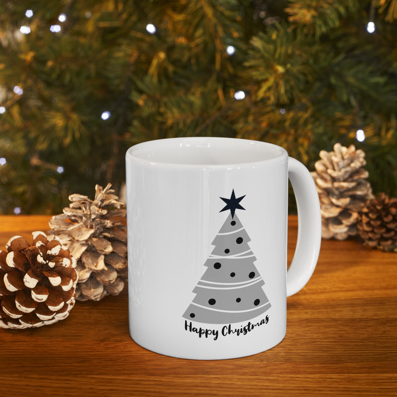 Simple Christmas Tree Ceramic Mug - Christmas Tree Mug - Christmas Gifts - Christmas Decoration - Hot Cocoa Cup -Cute Gifts for Kids - 330ml - 3.jpg