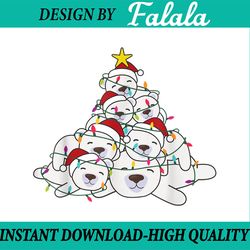 polar bear christmas tree png, funny animal christmas polar bears png, christmas polar bear lights png, christmas png, f