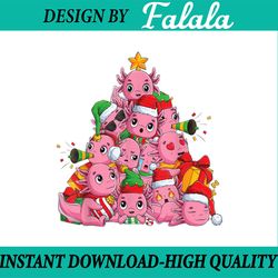 kawaii axolotl christmas tree pajama png, axolotl tree xmas png, christmas tree cute axolotl gift png sublimation design