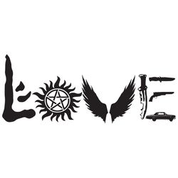 love png, supernatural, castiel stencil, sam and dean stencil, cricut silhouette svg