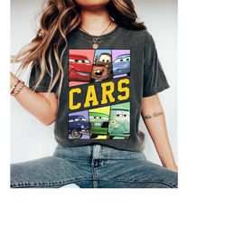 vintage disney pixar cars retro 90s shirt, lightning mcqueen, tow mater, sally carrera, hudson shirt, matching family sh