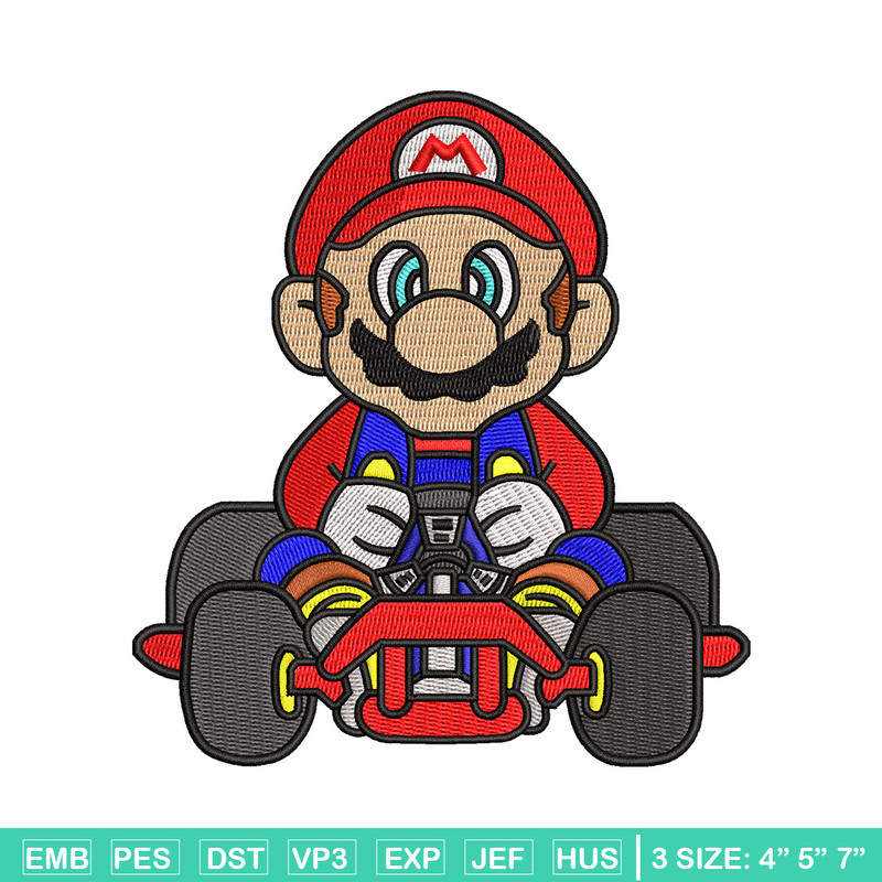 Mario car embroidery design, Mario embroidery, Embroidery file, Embroidery shirt, Emb design, Digital download.jpg