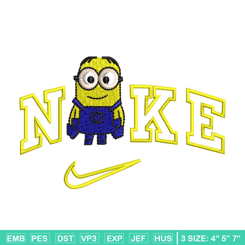 Minion x nike embroidery design, Minion embroidery, Embroidery file, Embroidery shirt, Nike design, Digital download.jpg