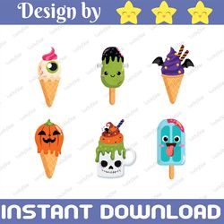 ice cream png bundle, halloween ice cream clip art, graphics bundle, ice cream clipart
