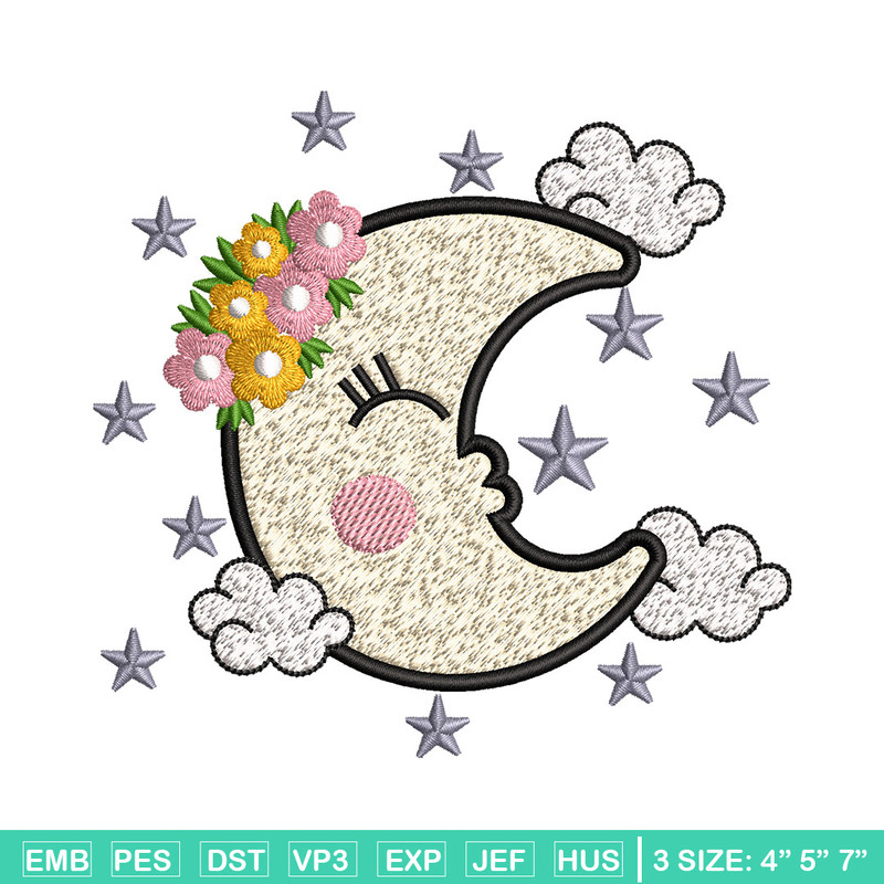 Moon cute embroidery design, Moon embroidery, Embroidery file, Embroidery shirt, Emb design, Digital download.jpg