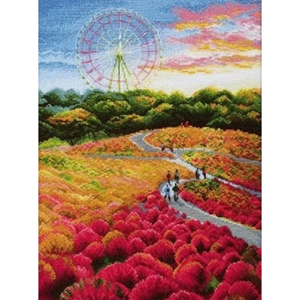 Cross Stitch Kit - Hitachi Park - Embroidery Kit - Needlework Kit - DIY Kit.jpg