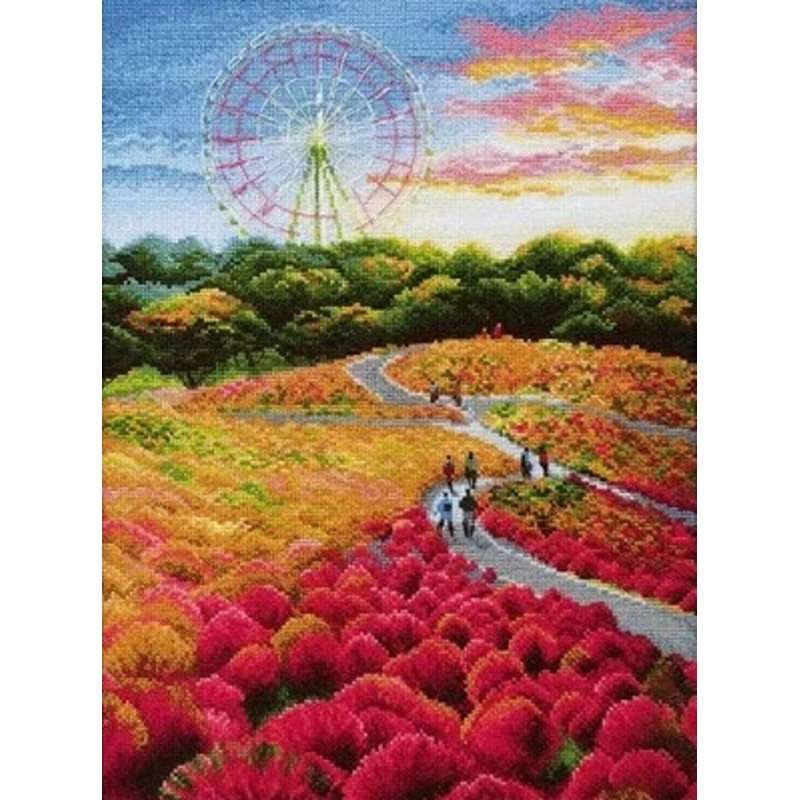 Cross Stitch Kit - Hitachi Park - Embroidery Kit - Needlework Kit - DIY Kit.jpg