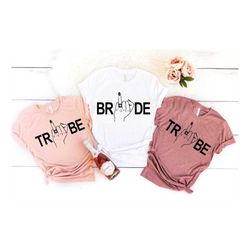 bride tribe finger shirt, bachelorette party shirt, bride shirt, bridesmaid gift, bridesmaid shirt, wedding party shirt