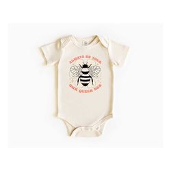 always be your own queen bee baby bodysuit, retro toddler t-shirt, queen bee natural toddler tee, vintage baby bodysuit