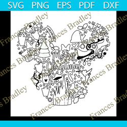 mickey mouse merry christmas svg, christmas svg, disney svg, mickey mouse head svg, christmas party svg, christmas night