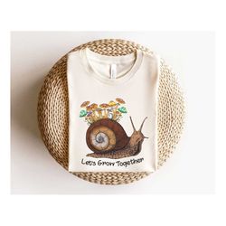 let's grow together shirt, retro mushroom tee, hippie shirt women, vintage floral sweatshirt