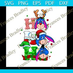hohoho eeyore svg, christmas svg, eeyore svg, santa hat svg, merry christmas svg, christmas party svg, christmas night s