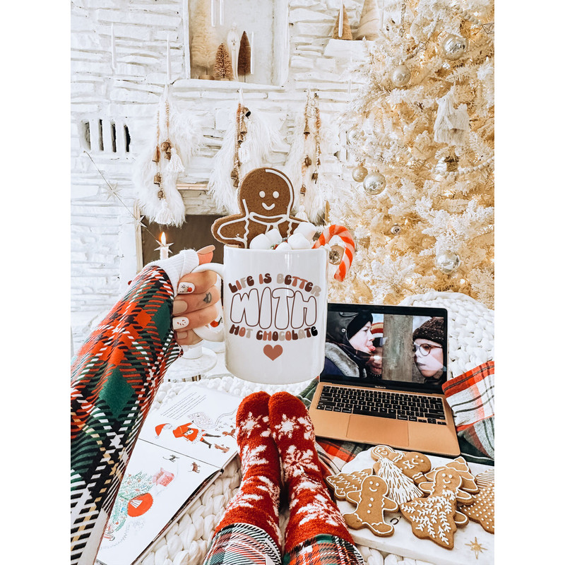 Christmas Mugs- Hot Chocolate Lovers Mug, Christmas Gift Mug, Christmas Mugs 11 & 15 Ounces Glossy White Mug - 1.jpg