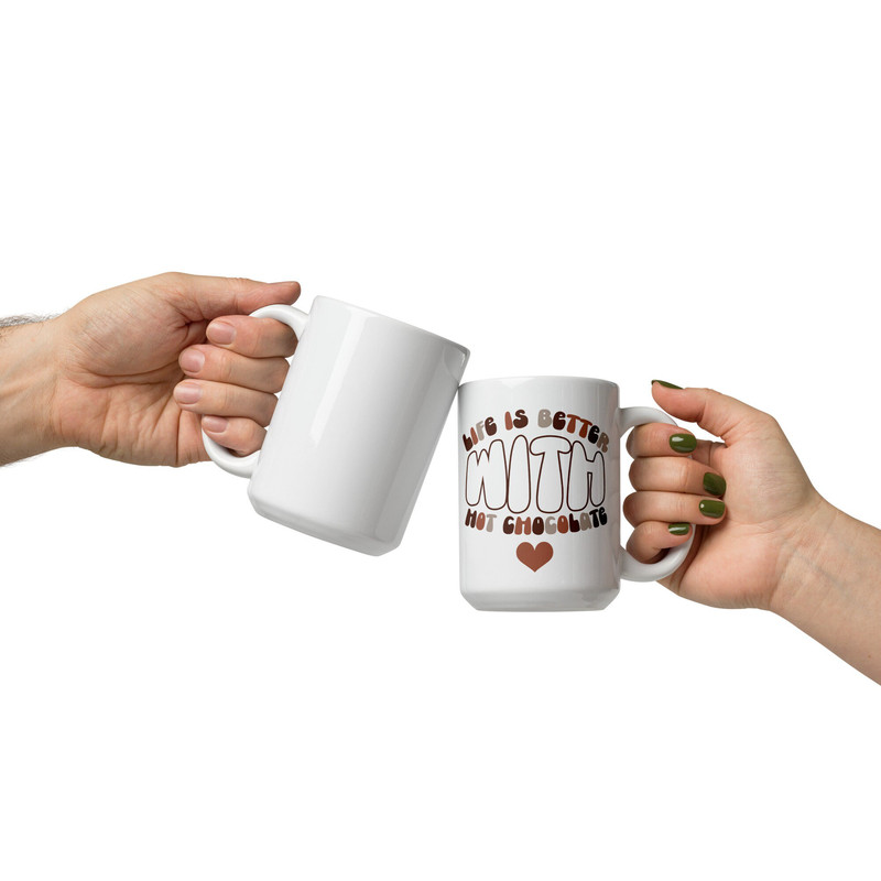 Christmas Mugs- Hot Chocolate Lovers Mug, Christmas Gift Mug, Christmas Mugs 11 & 15 Ounces Glossy White Mug - 2.jpg