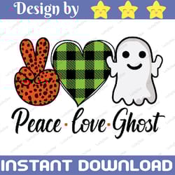peace love ghost png, cute ghost png, leopard print, sublimation design, instant download, fall shirt print, autumn
