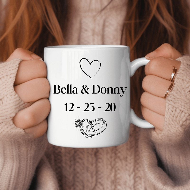 11 and 15 oz Personalized Mugs, Two hearts one love a lifetime of adventure, HisHers Gifts, Wedding Gift, Relationship Gift, Newlywed Mugs - 2.jpg