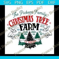 the pickens family chritsmas tree svg, christmas svg, farm svg, santa hat svg, merry christmas svg, christmas tree svg,