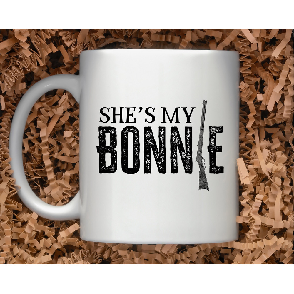 11 and 15 oz Personalized Name and Date on the back Bonnie & Clyde Mug, Couples Mugs, Anniversary Gifts, Wedding Gifts, Relationship Gifts - 3.jpg