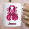 11 oz Personalized Name - Breast Cancer Awareness Boxing gloves and ribbon Mug, Double sided print, Motivational Mugs for Women - 1.jpg