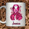 11 oz Personalized Name - Breast Cancer Awareness Boxing gloves and ribbon Mug, Double sided print, Motivational Mugs for Women - 2.jpg