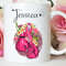 11 oz Personalized Name - Pink floral boxing gloves Breast Cancer Awareness Mug, Double sided print, Motivational Mugs for Women - 1.jpg
