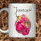 11 oz Personalized Name - Pink floral boxing gloves Breast Cancer Awareness Mug, Double sided print, Motivational Mugs for Women - 2.jpg