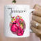 11 oz Personalized Name - Pink floral boxing gloves Breast Cancer Awareness Mug, Double sided print, Motivational Mugs for Women - 3.jpg