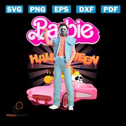 michael myers barbie halloween png sublimation download