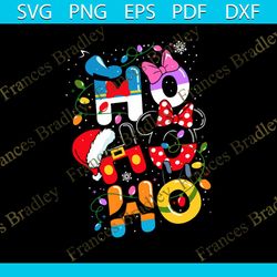ho ho disney mickey christmas svg, christmas svg, santa hat svg, christmas light svg, merry christmas svg, christmas par