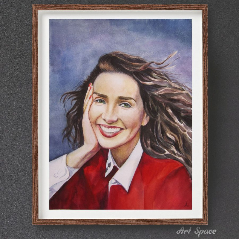 Natalia Oreiro - portrait - beautiful face - emotion -joy - film actor - watercolor painting - 1.jpg