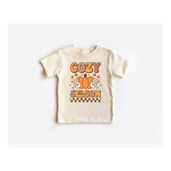 Cozy Season Toddler Shirt, Pumpkin Kids Shirt, Cute Fall Kids Clothing, Halloween Bodysuit, Fall Baby Clothes