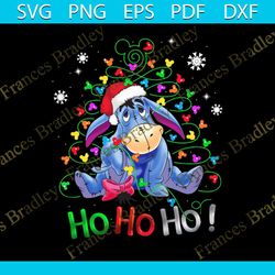 ho ho ho eeyore christmas svg, christmas svg, santa hat svg, merry christmas svg, christmas party svg, christmas night s
